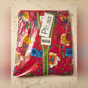 Pitusa Floral Dress - Vibrant Red and Blue